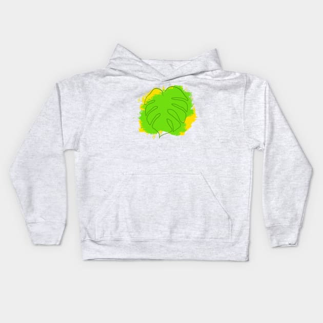 Monstera Sunshine Kids Hoodie by thelittleforest